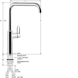 Säulenbatterie profi 3/4" H 470 mm | Hebelmischer Ausladung 300 mm Produktbild 1 S