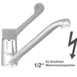 Spültischbatterie juna | grau Ausladung 230 mm Produktbild