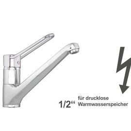 Spültischbatterie zena | kurzer Ringhebel | für drucklose Speicher Ausladung 250 mm Produktbild