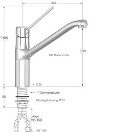 Spültischbatterie puna auf Säule Produktbild 1 S