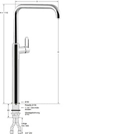 Säulenbatterie profi 3/4" | kurzer Ringhebel H 670 mm Ausladung 300 mm Produktbild 2 S