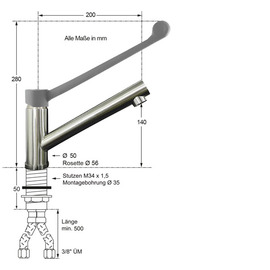 Spültischbatterie elyx | langer Hebel Produktbild 1 S
