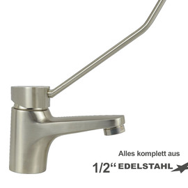 Waschtischbatterie exis | Hebel gebogen Produktbild