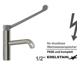 Spültischbatterie elyk | für drucklose Warmwasserspeicher | langer Hebel Ausladung 250 mm Produktbild
