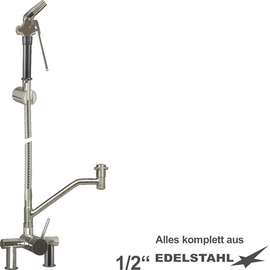 Mehrzweck-Reinigungsset xaria Hebelmischer Zweiloch Standarmatur Brause schmal | Schlauchlänge 800 mm Produktbild