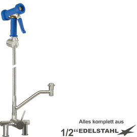 Mehrzweck-Reinigungsset vaxia Zweigriffmischer Zweiloch Standarmatur Brause blau | Schlauchlänge 1200 mm Produktbild