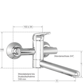Wandbatterie meyo 3/4" | kurzer Ringhebel Produktbild 1 S