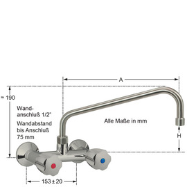 Wandbatterie claro 3/4" Ausladung 300 mm Produktbild 1 S