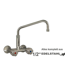 Wandbatterie CLASSIC 1/2" Ausladung 250 mm erhöhter C-Auslauf schräg Produktbild