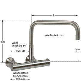 Wandbatterie ETHERM 3/4" Ausladung 300 mm | Wandabstandsverlängerung 80 mm Produktbild 1 S