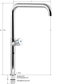 Säulenventil profi 3/4" C-Auslauf gerade Ausladung 300 mm Produktbild 1 S