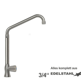 Standventil clarix 3/4" Ausladung 300 mm | 3-Kant-Metallgriff hoher C-Auslauf schräg Produktbild