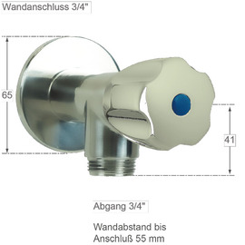 Wandventil 3/4" clarix | Sechskantgriff Produktbild 1 S
