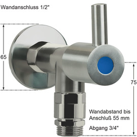 Wandventil 1/2" clamix Ventilabgang 3/4" | mit Rohrbelüfter | 1-Flügelgriff Produktbild 1 S