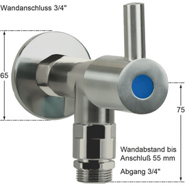 Wandventil 3/4" clamix Ventilabgang 3/4" | mit Rohrbelüfter | 1-Flügelgriff Produktbild 1 S