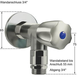 Wandventil 3/4" clarix Ventilabgang 3/4" | Sechskantgriff Produktbild 1 S
