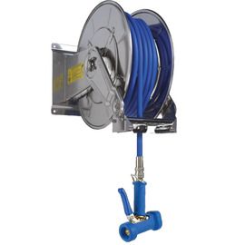 Schlauchaufroller mit Molkereidampfschlauch • Schlauchlänge 20 m • Modell powerReel Produktbild