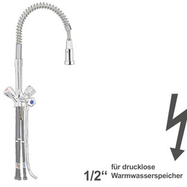 Thekenarmatur fresh 1/2" | für drucklose Speicher | ausziehbare Umstellbrause | Zweigriffmischer Produktbild