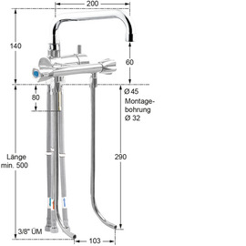 Thekenarmatur fresh 1/2" | Hebelmischer H 140 mm Ausladung 200 mm Produktbild 1 S