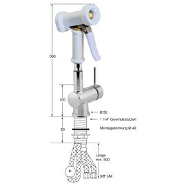 Reinigungsgarnitur weiß 1/2"  H 380 mm Produktbild