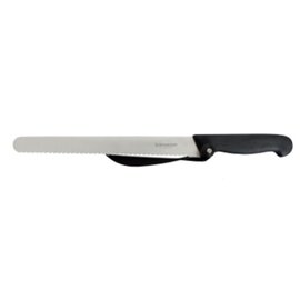Brotmesser | Aufschnittmesser gerade Klinge Wellenschliff | schwarz Abstandhalter | Klingenlänge 25 cm Produktbild