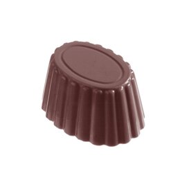 Schokoladenform  • oval | 24 Mulden | Muldenmaß 35 x 26 x H 19 mm  L 275 mm  B 135 mm Produktbild