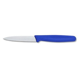 Gemüsemesser mittelspitz Wellenschliff | blau | Klingenlänge 8 cm Produktbild