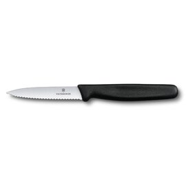 Gemüsemesser mittelspitz Wellenschliff | schwarz | Klingenlänge 8 cm Produktbild