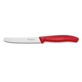 Tomatenmesser|Wurstmesser SWISS CLASSIC gebogene Klinge Wellenschliff | rot | Klingenlänge 11 cm Produktbild