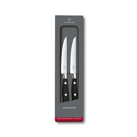 Steakmesser-Set GRAND MAÎTRE 2-teilig schwarz | Klingenlänge 12 cm | glatter Schliff Produktbild