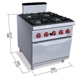 Gasherd SG9F4P+FG Gastronorm 55,8 kW | Backofen Produktbild