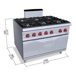 Gasherd SG9F6P+T 84 kW | Backofen Produktbild