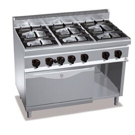 Gasherd MACROS 700 G7F6+FG GN 2/1 | 6 Kochstellen | Backofen | Unterbau halboffen Produktbild