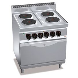 Elektroherd E7P4+FE Gastronorm 230 Volt 17,9 kW | Backofen | gusseiserne Kochmuldenplatte Produktbild