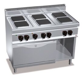 Elektroherd E7PQ6+FE1 400 Volt 18,6 kW | Backofen GN 1/1 | quadratische Gusseisenplatten Produktbild