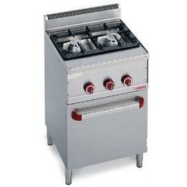 Gasherd G6F2H6+FG1 Gastronorm 14 kW | Backofen | Brennerwanne aus Edelstahl | Backofen-Piezozündung Produktbild