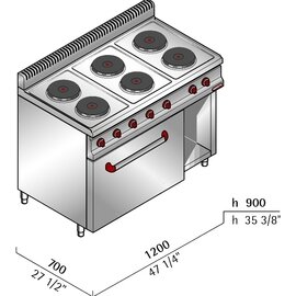 Elektroherd E7P6+FE1 400 Volt 18,6 kW | Backofen Bäckernorm Produktbild