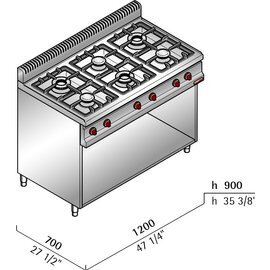 Gasherd 31,5 kW | Unterbau offen Produktbild