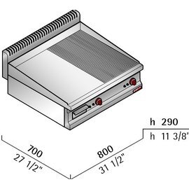 Elektro-Bratplatte MACROS 700 E7FM8BP-2 • glatt | gerillt | 230 Volt 9,6 kW 1 Phase Produktbild