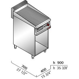 Elektro-Bratplatte MACROS 700 E7FR4MP • gerillt | 230 Volt 4,8 kW 1 Phase Produktbild