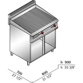 Elektro-Bratplatte MACROS 700 E7FR8M-2 • gerillt | 400 Volt 8 kW Produktbild