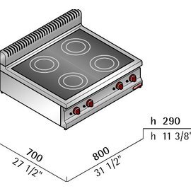 Infrarotherd E7P4B/VTR | 4 Kochstellen | 10 kW 230 Volt Produktbild