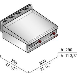 Gas Bratplatte MACROS 700 G7FL8B-2/CR • Oberfläche Stahl verchromt • glatt 12 kW Produktbild