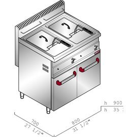 Gasfriteuse | 2 Becken 2 Körbe 20 ltr 13,8 kW (Gas) Produktbild