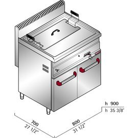 Gas-Standfritteuse TURBO GL30M C4P/30 | 1 Becken 4 Körbe 25 ltr 20 kW (Gas) Produktbild