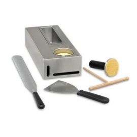 CK 3 Crepes Kit: 5-teiliges Zubehörset für Crepes-Arbeitsstation Edelstahlgehause mit Wasserwanne, 1 Teigrechen, 2 Spatel,  Ölverteiler Produktbild 1 S