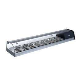 Tapas Kühlung TPR 80 230 Volt | Frontscheibe gerundet | 8 Behälter GN 1/3 - 40 mm Produktbild