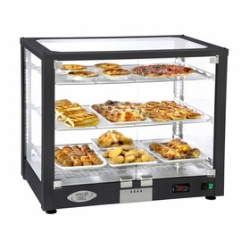 Panorama- Warmhaltevitrine WD 780 DN schwarz 1800 Watt 230 Volt  L 780 mm  B 490 mm  H 640 mm Produktbild