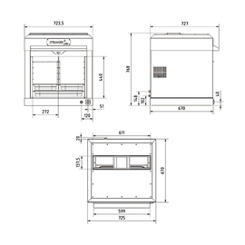 Steaker K Gas | 724 mm x 727 mm H 770 mm Produktbild 1 S