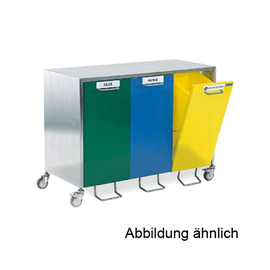 Wertstoffsammler WSLK 330-D dreifach Edelstahl | farbige Front Produktbild